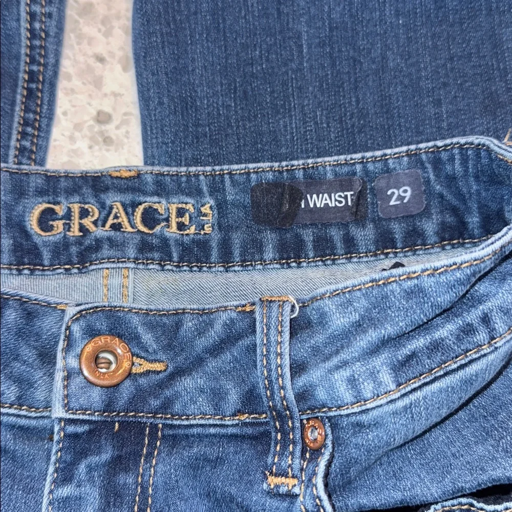 Grace Dark Blue Flare Jeans - Picture 3 of 9